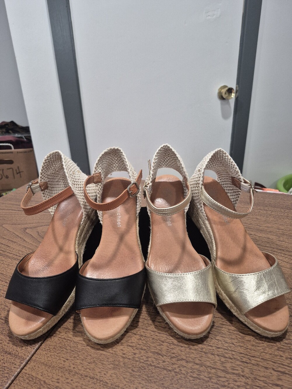 2 Pairs Of Eric Michael Trieste Wedge Sandals
